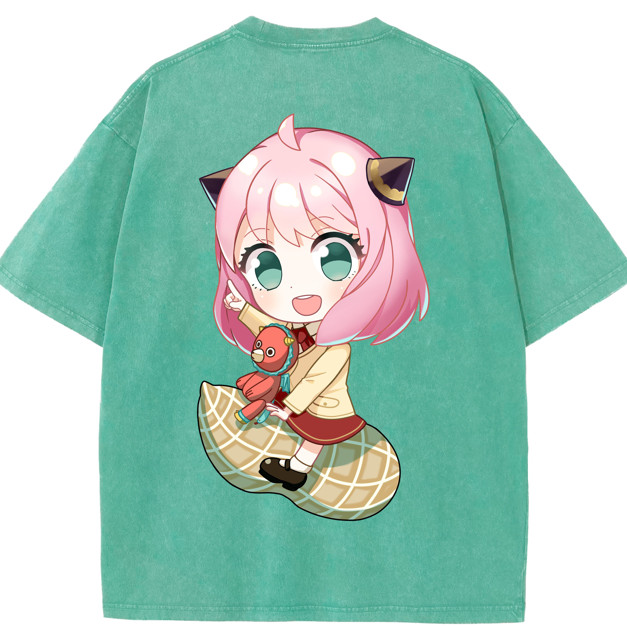 （画像用） SPY×FAMILY间谍家家酒 綿100% ヴィンテージ風 半袖Tシャツ（背面プリント）